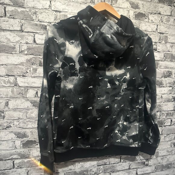 EUC Nike Youth  Black Grey White Hoodie w/ Upside Down Swoosh - Picture 9 of 15